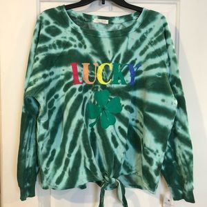 Ultra Flirt Tie Dye St Patrick’s Day Lucky Sweatshirt Sz 1X